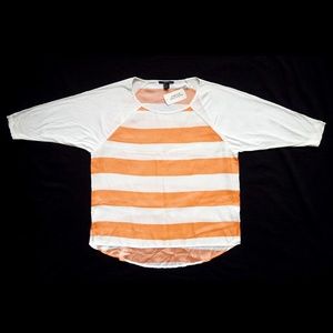 NWT Striped 3/4 Sleeve Raglan Style Top/Shirt S